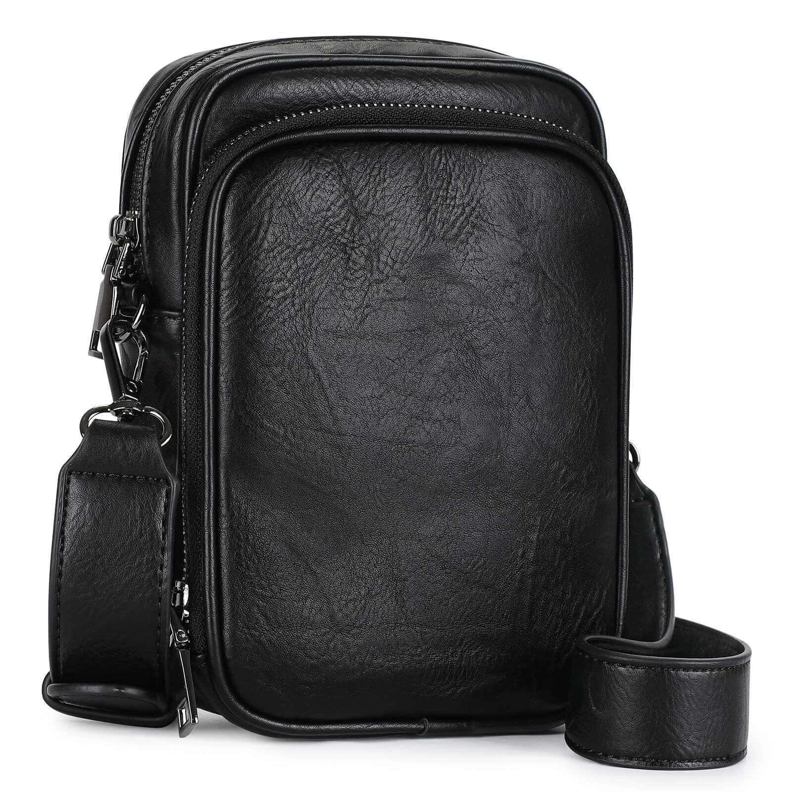 2188 Small Crossbody Bags Vegan Leather Cell Phone Purse With Wide Strap